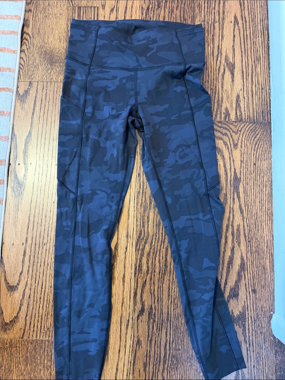 Lululemon fast and free -  Black Camo High-Rise Leggings